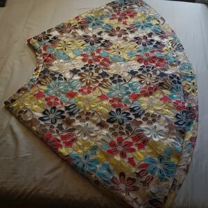 EVA FRANCO tulle overlay skirt in floral pattern